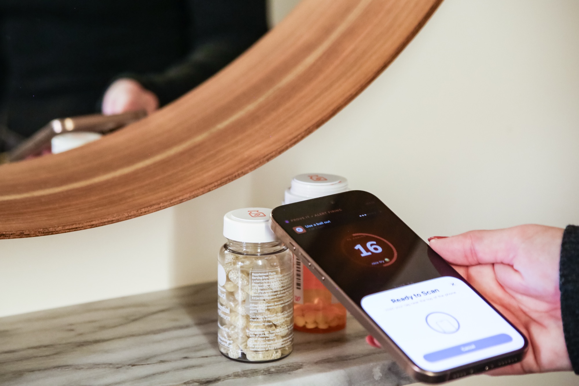 Alert firing: meds, bathroom mirror