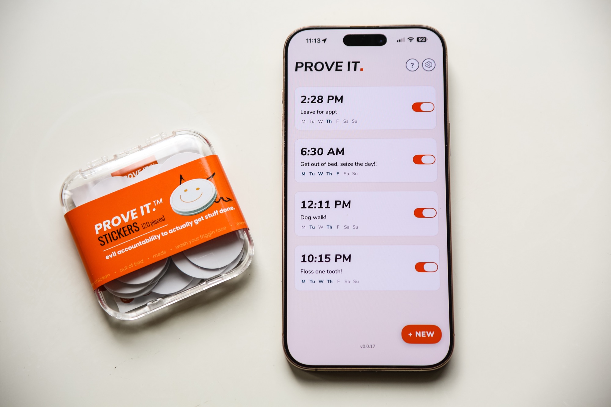 PROVE IT app, alert list