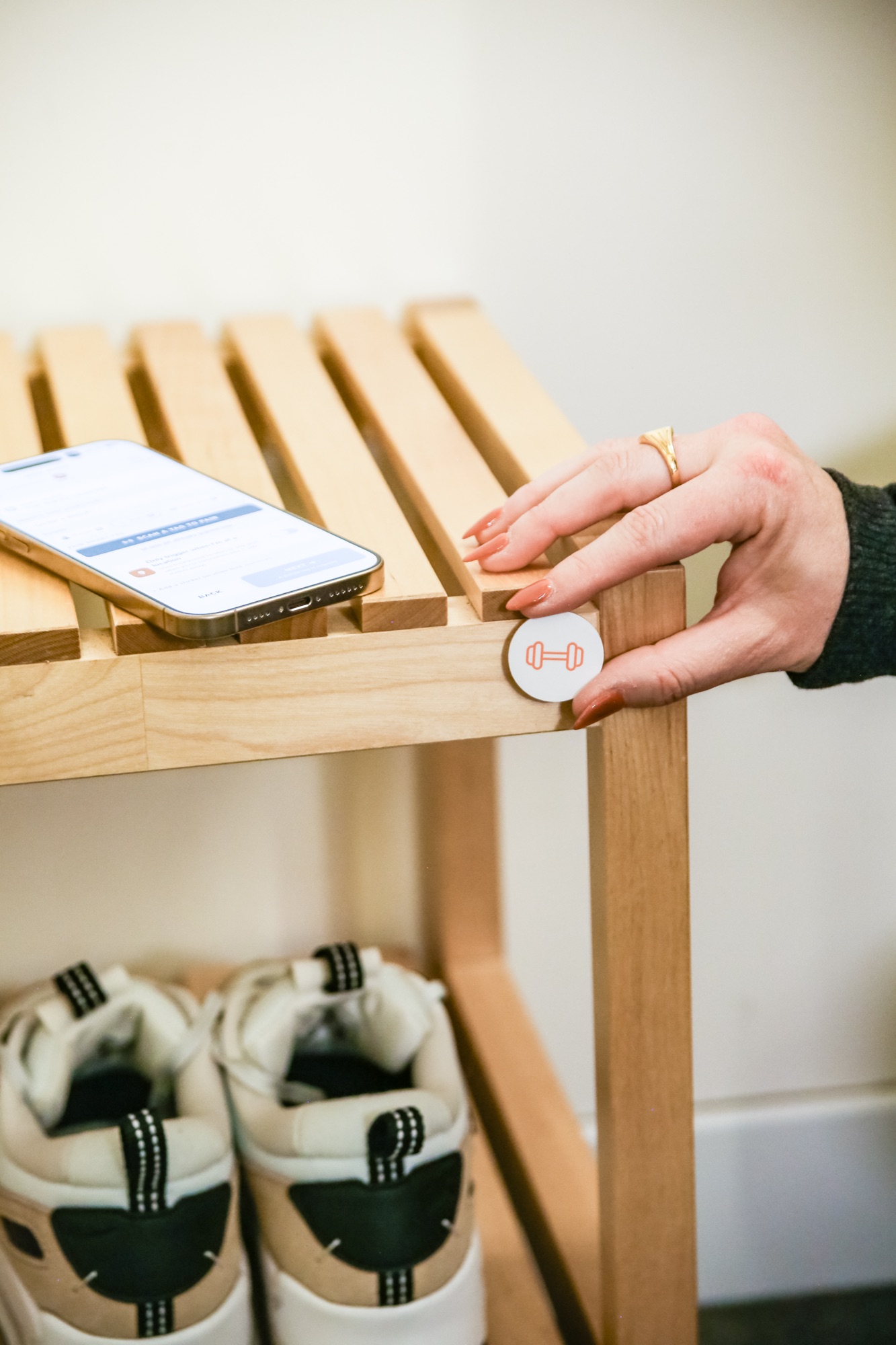 Sticking the workout Sticker